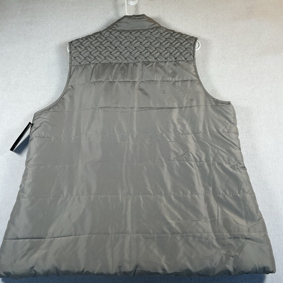 Kim Rogers Quilted Puffer Vest Sz XLarge Grey Beaded Pockets Zip Sleeveless NWT - Picture 7 of 9